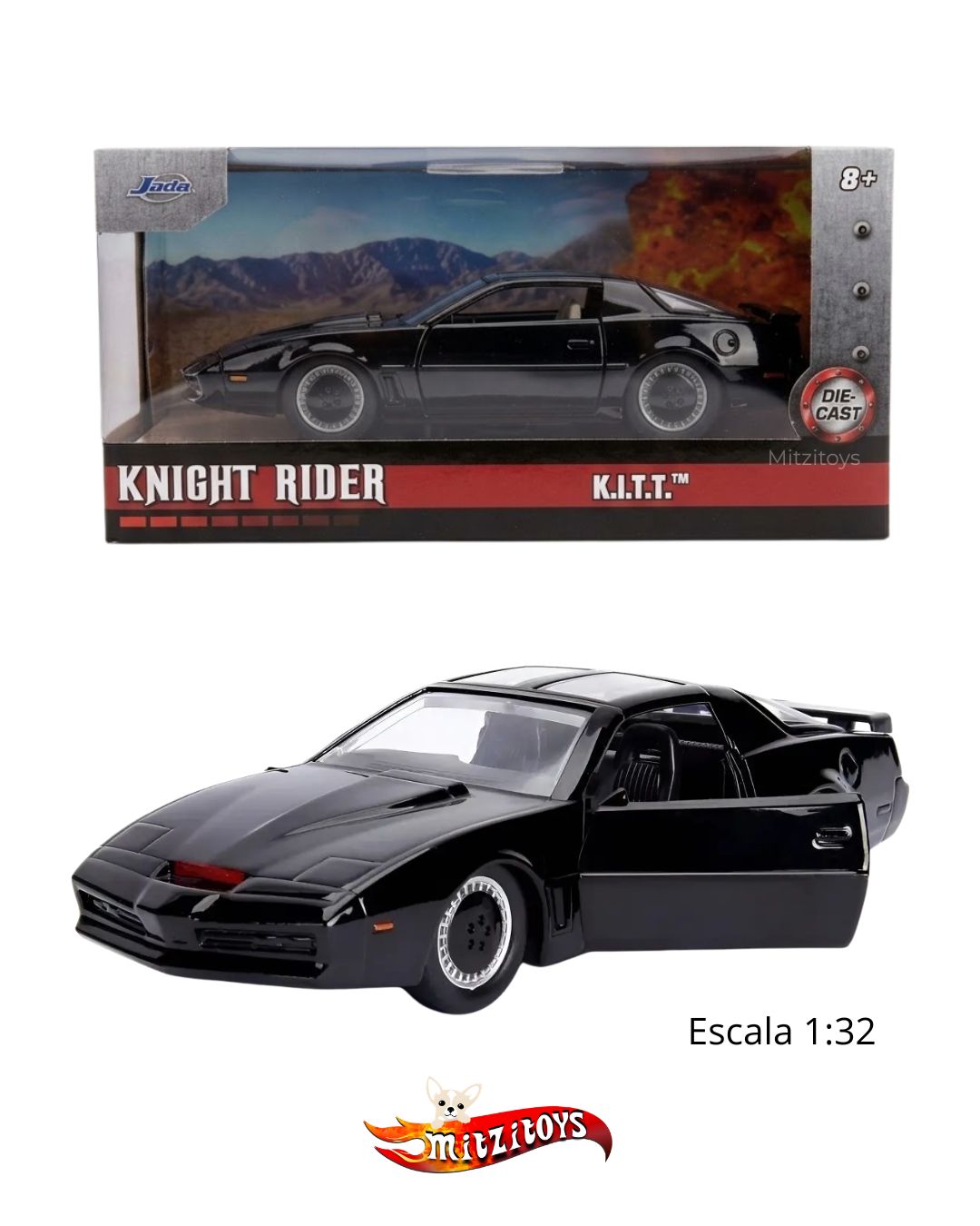 Knight Rider K.I.T.T. 1982 Pontiac Transam (Escala 1:32) - Jada Toys