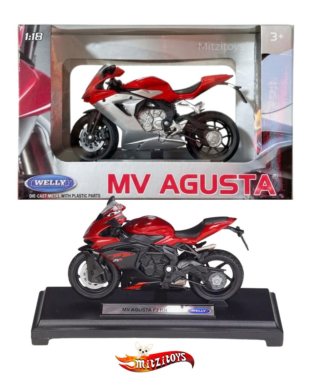 Moto MV Agusta F3 RR - Welly 1:18