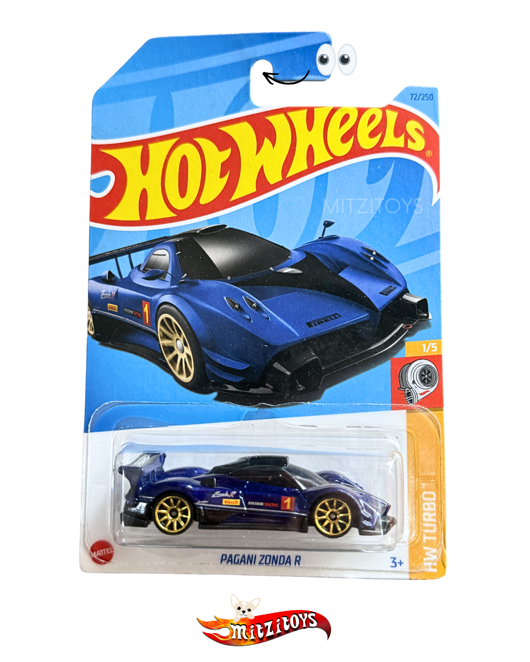 Pagani Zonda R (Azul),Detalle HW Turbo (1/5), Hot Wheels Básico