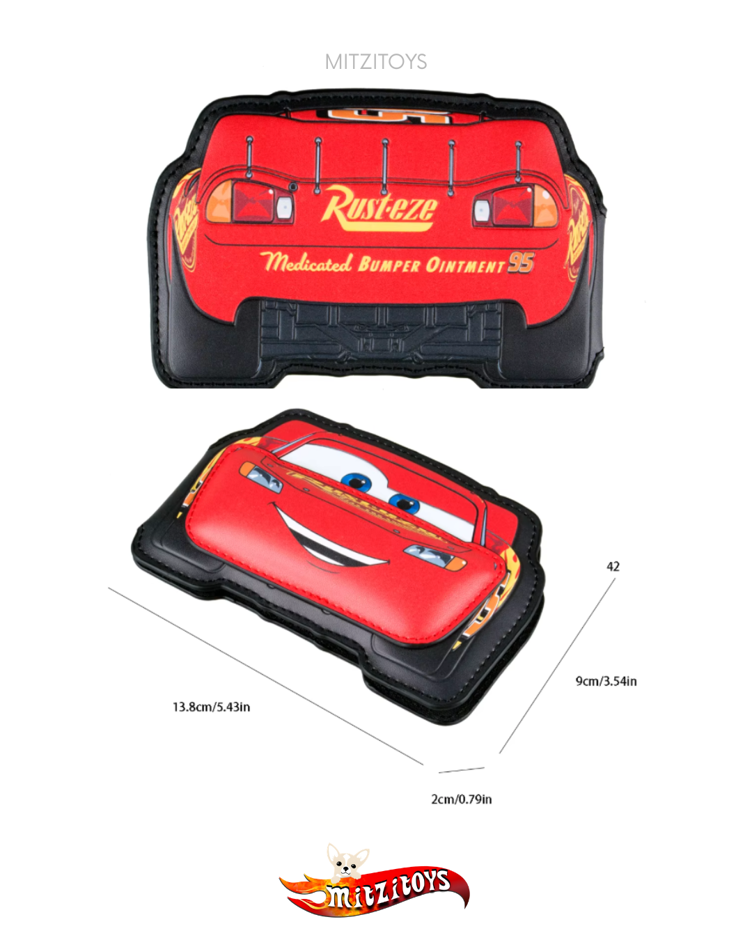 Tarjetero del Rayo McQueen (Lightning McQueen) con Relieve; Accesorios