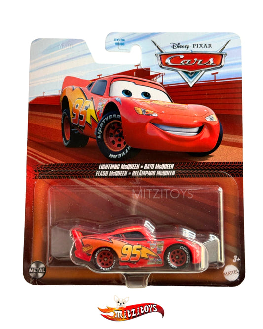 Lightning McQueen (Rayo McQueen) con Neumáticos de Carreras - Disney Pixar Cars - Mattel (Metal)