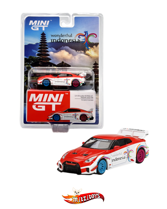 NISSAN 35GT-RR Wonderful Indonesia LBWK-Silhouette WORKS GT Edición Especial 384; Mini GT