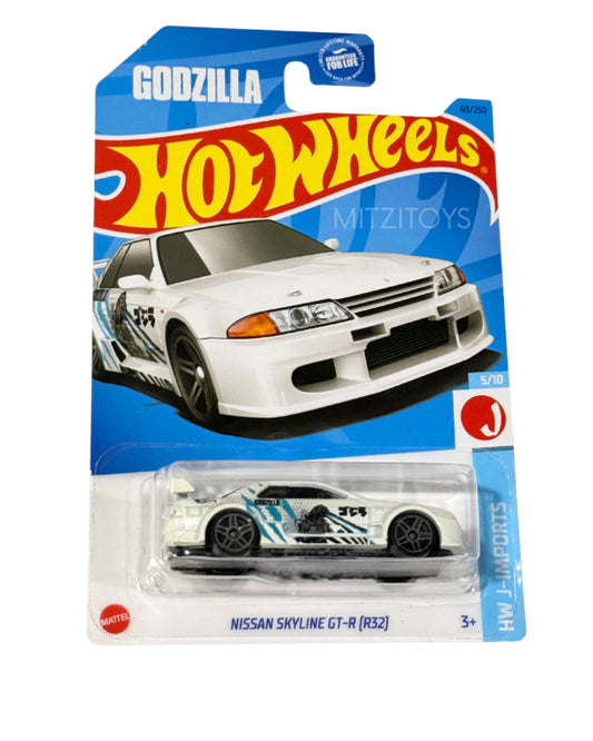 Nissan Skyline GT-R (R32) - Hot Wheels HW J-Imports (5/10) - Edición Godzilla (Blanco)