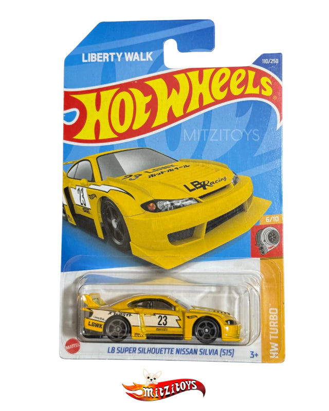 LBWK Super Silhouette Nissan Silvia (S15) Amarillo  - Hot Wheels (HW Turbo)