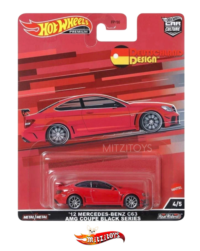 '12 Mercedes-Benz C63 AMG Coupe Black Series - Hot Wheels Premium - Deutschland Design 4/5