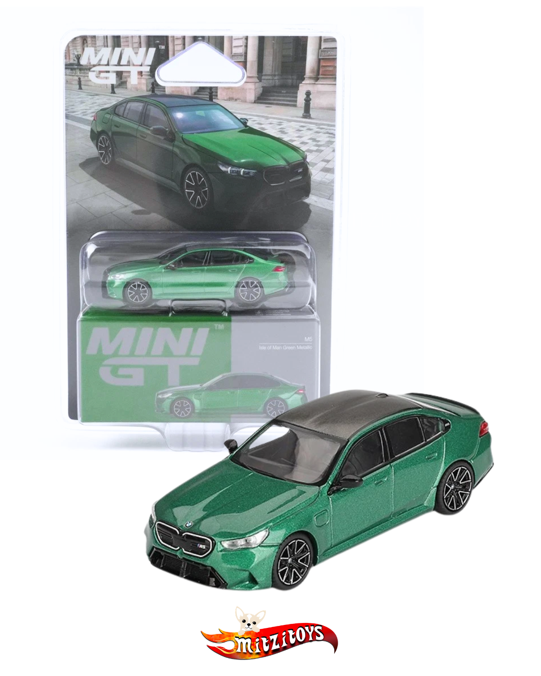 BMW M5 (G90) Isle of Man Green Metallic - Mini GT (1:64)