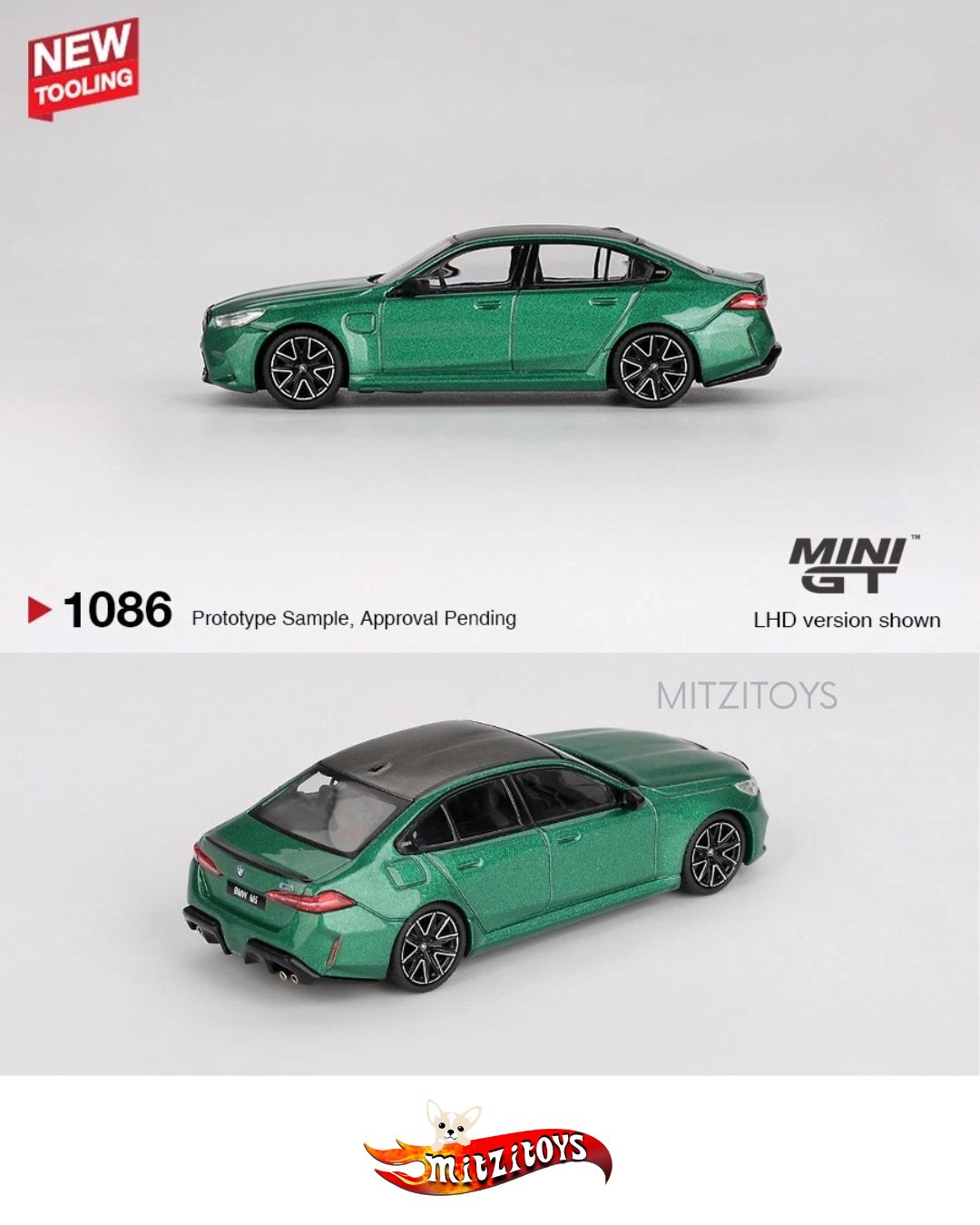 BMW M5 (G90) Isle of Man Green Metallic - Mini GT (1:64)