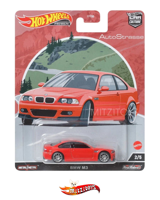 BMW M3 E46 Rojo - Hot Wheels Premium - AutoStrasse 2/5