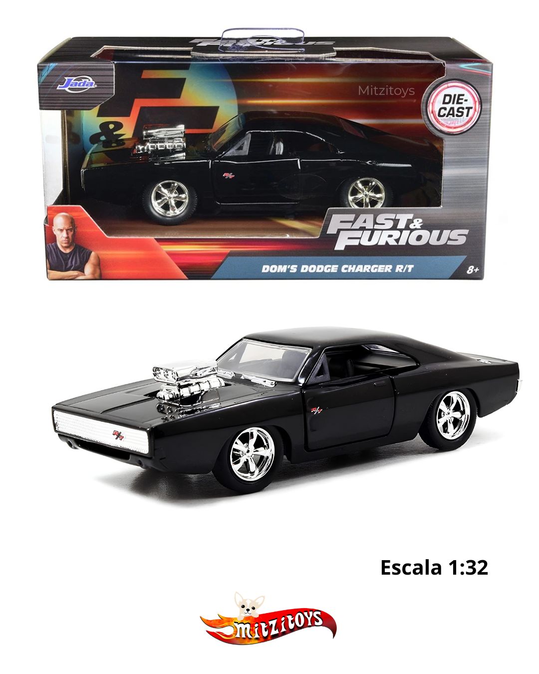 Dom's Dodge Charger R/T Fast & Furious (Escala 1:32) - Jada Toys
