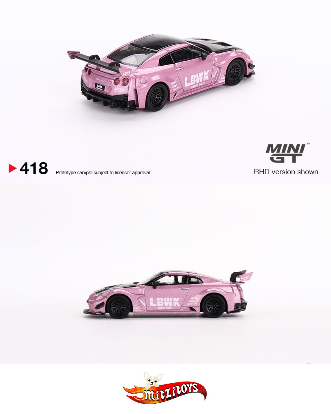 LB-Silhouette WORKS GT Nissan GTR R35(Nº 418) - Passion Pink - Mini GT 1:64