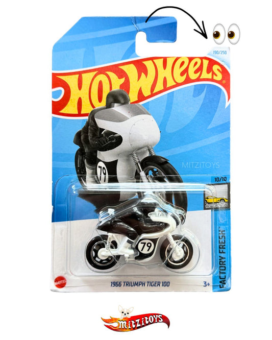 1966 Moto Triumph Tiger 100 (190/250) - Factory Fresh (10/10) - Hot Wheels Mainline