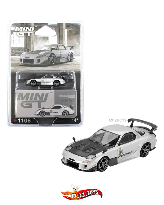 Mazda RX7 RE-Amemiya Silver Metallic (#1106) - Mini GT 1:64