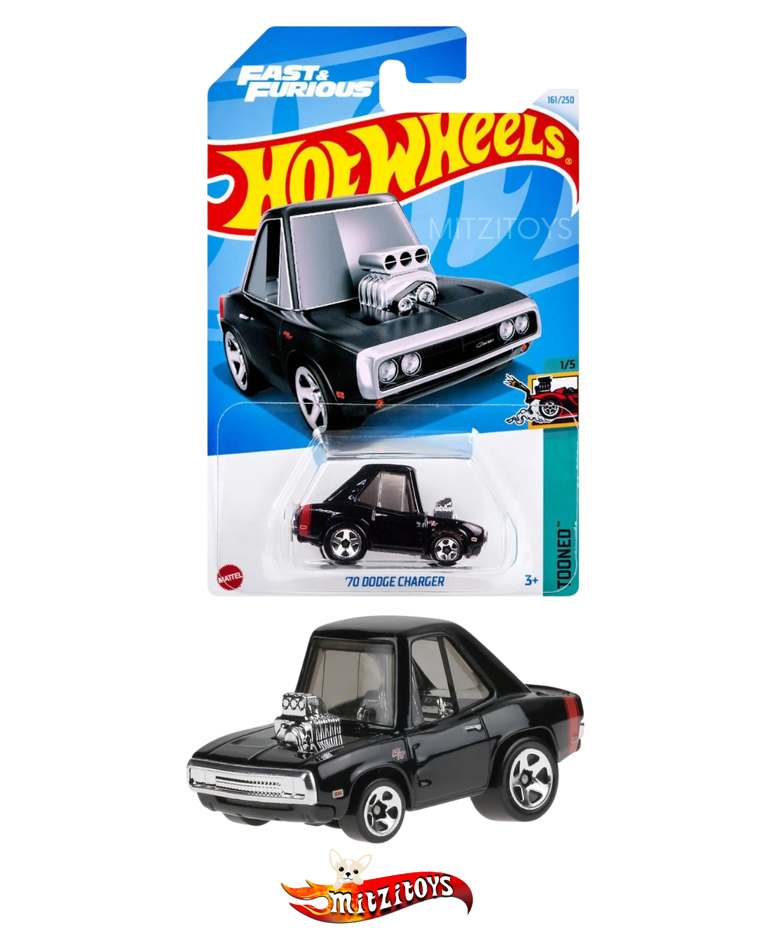 '70 Dodge Charger (Tooned) Linea Roja  - Hot Wheels - Fast & Furious (1/5)