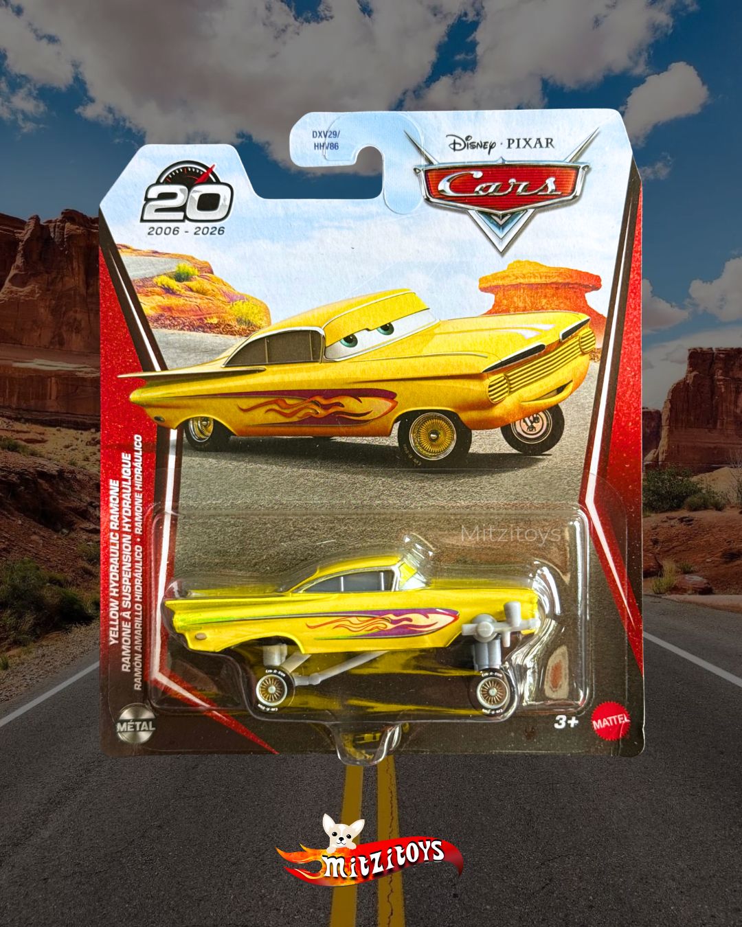 Yellow Hydraulic Ramone Disney Pixar Cars 20 Aniversario - Mattel
