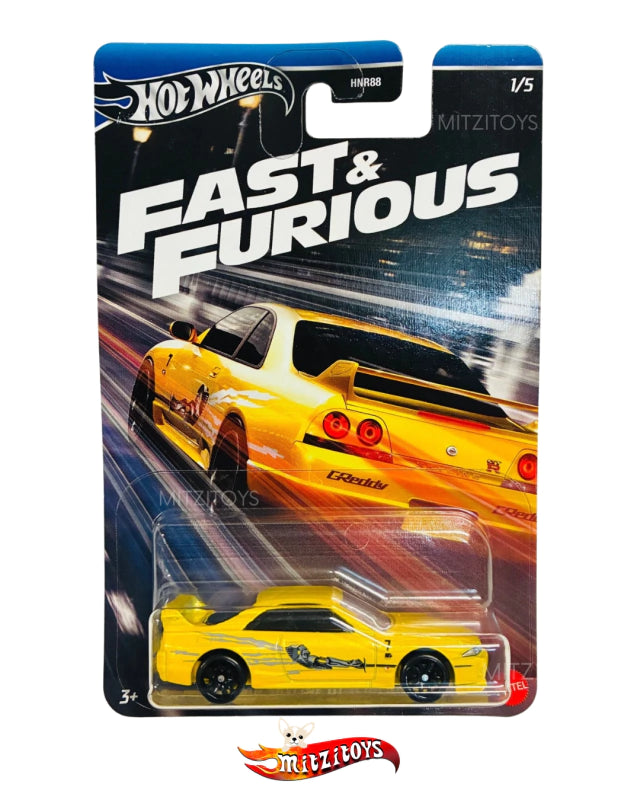 Nissan Skyline GT-R (R33) Amarillo Leon - Hot Wheels - Fast & Furious (1/5)