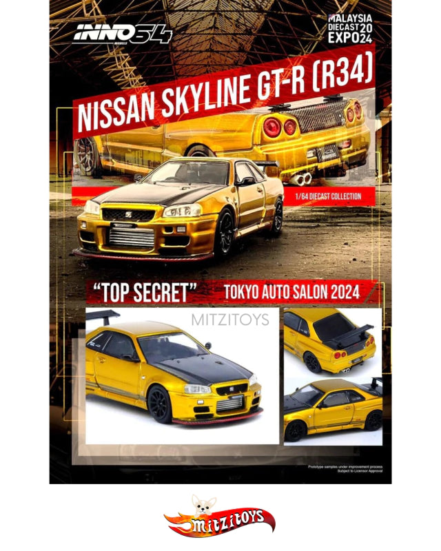Nissan Skyline GT-R (R34) "Top Secret" - Inno64 Malaysia Diecast Expo 2024 Special Edition