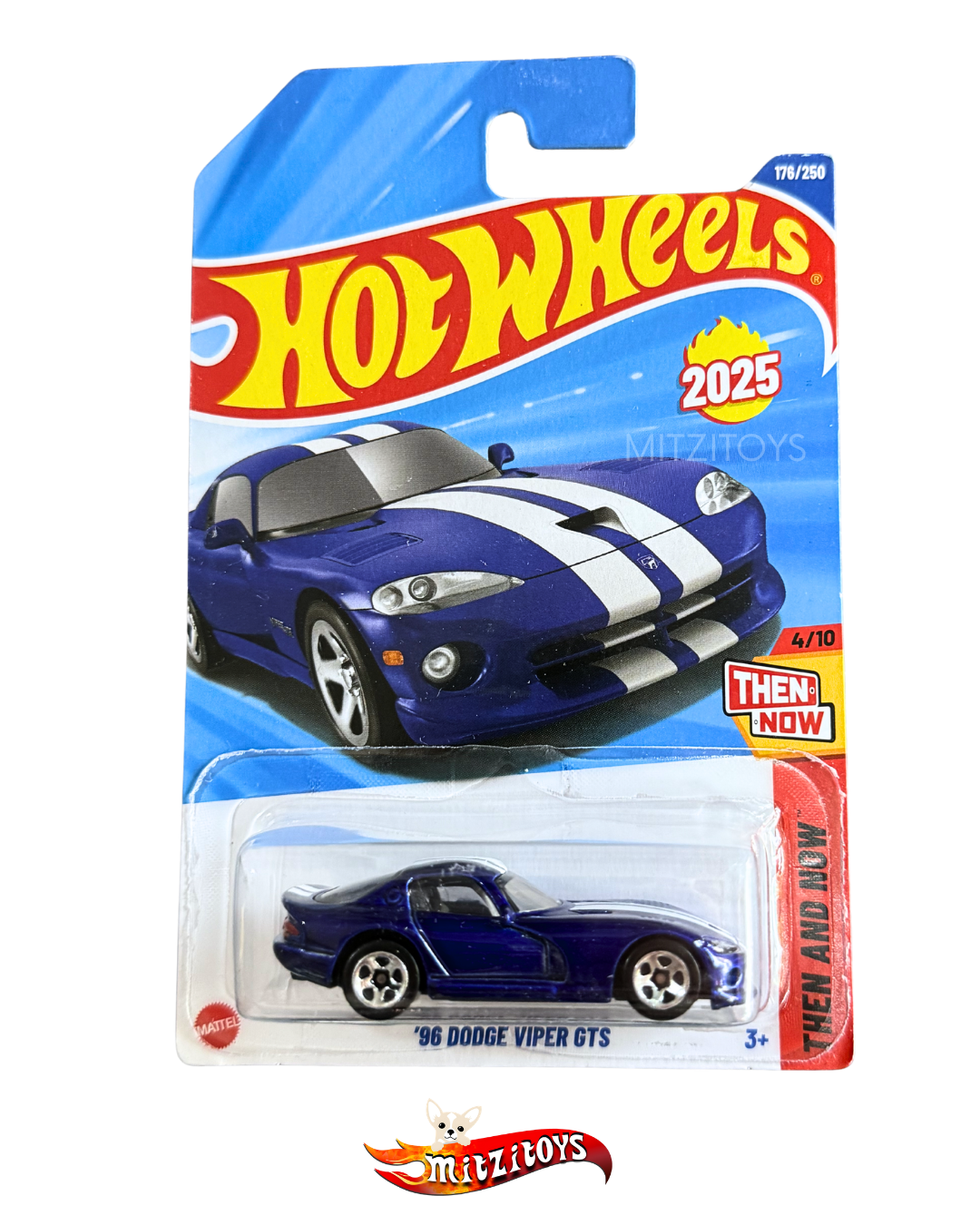 '96 Dodge Viper GTS; Azul; 176/250; Then and Now (4/10); Hot Wheels Básico