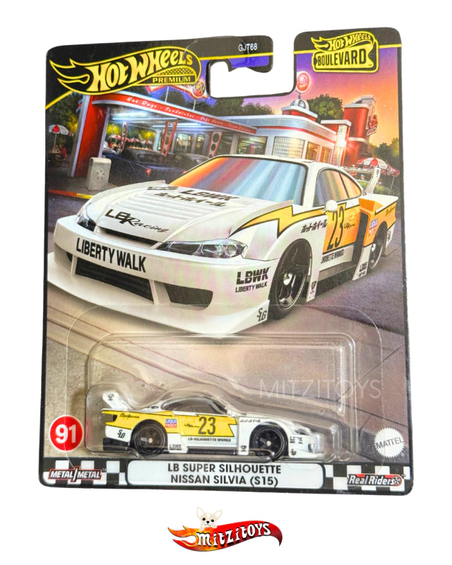 LBWK Super Silhouette Nissan Silvia (S15) Blanco - Hot Wheels Premium (Boulevard)