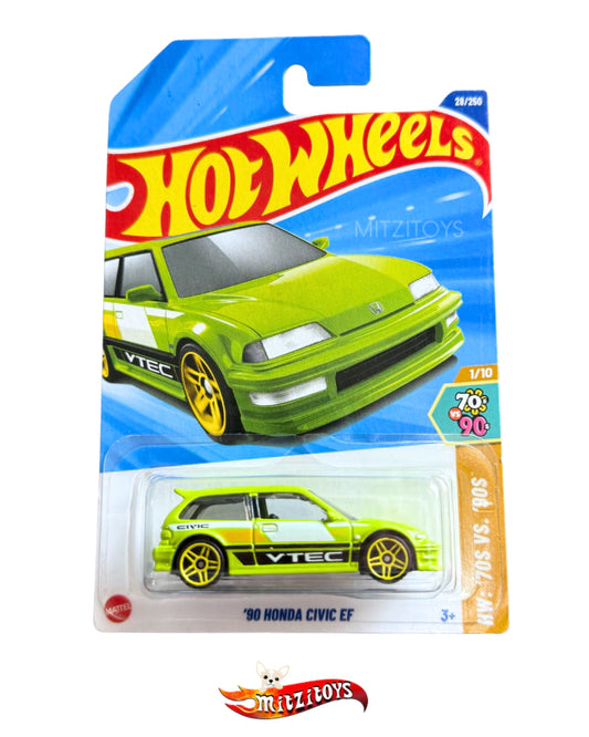 '90 Honda Civic EF Verde Lima - Hot Wheels Basico