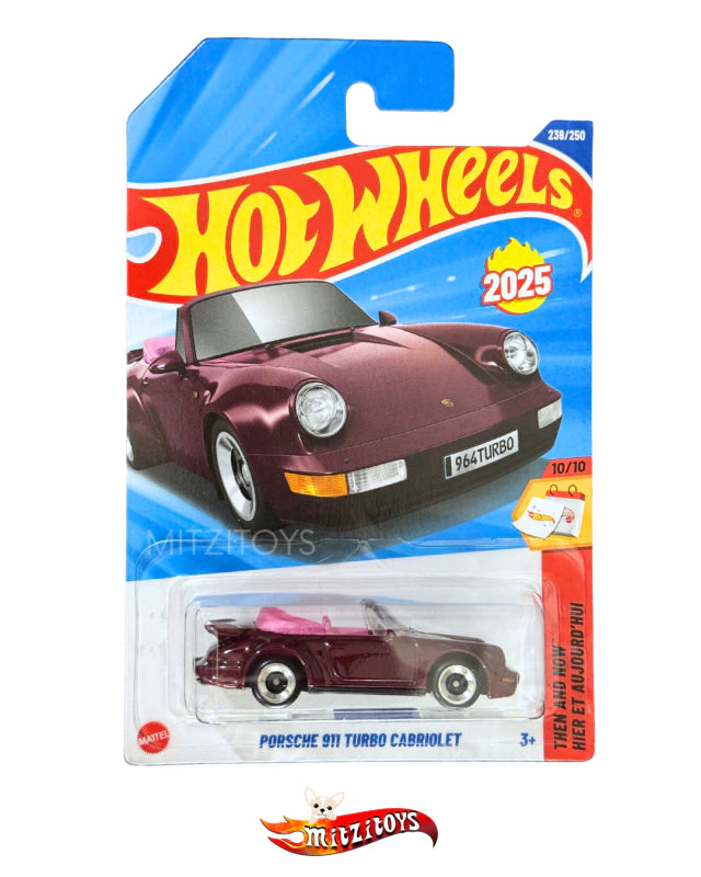 Porsche 911 Turbo Cabriolet (964) - Hot Wheels Then and Now (10/10) - Deep Burgundy & Pink