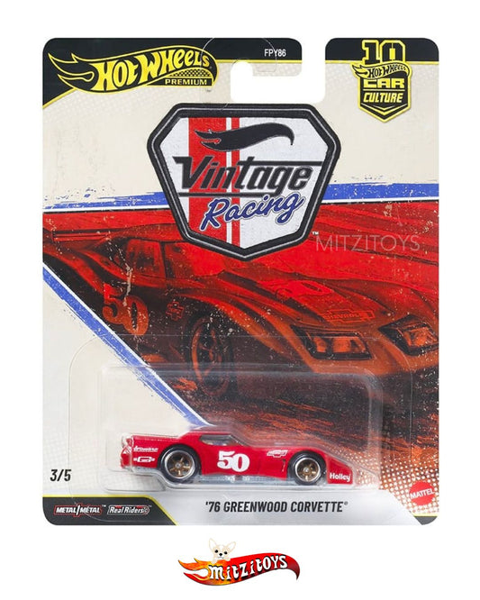 '76 Greenwood Corvette #50 - Hot Wheels Premium Car Culture Vintage Racing 3/5