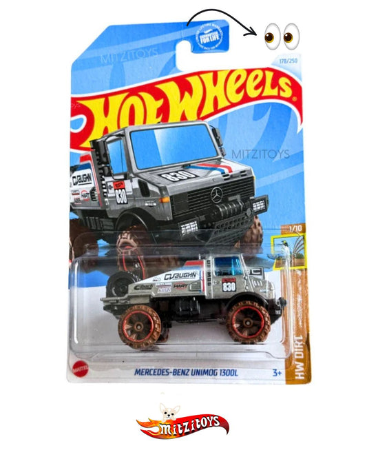 Detalle Mercedes-Benz Unimog 1300L Zamac - Hot Wheels - HW Dirt (1/10)