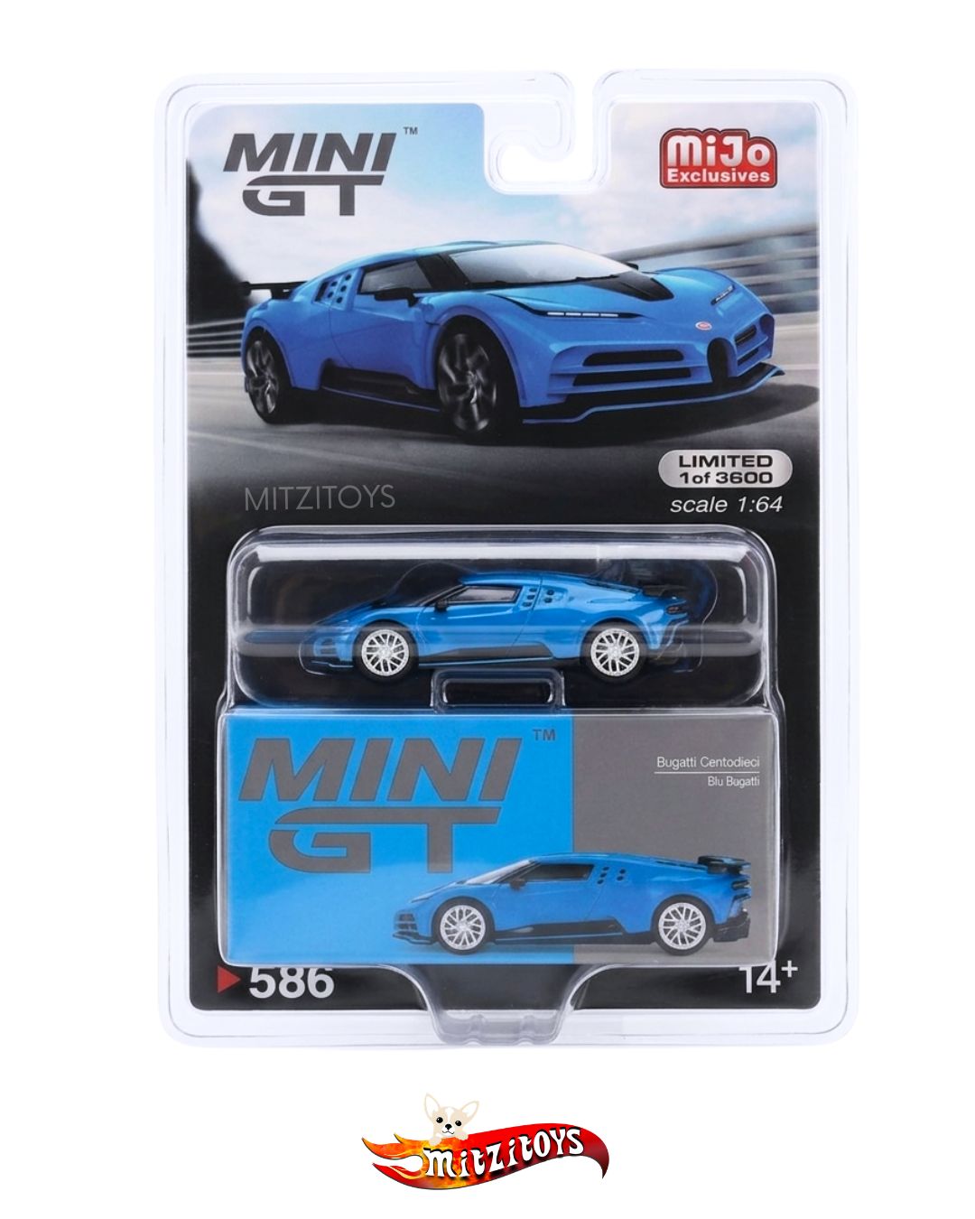 Bugatti Centodieci Blu Bugatti (#586) - Mini GT MiJo Exclusives