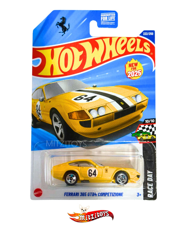 Ferrari 365 GTB4 Competizione - Hot Wheels 2025 New Models: Race Day (10/10) - Yellow
