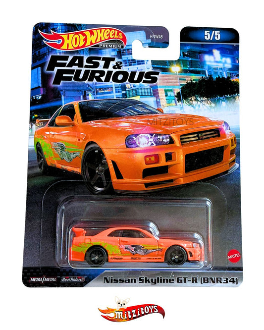 Nissan Skyline GT-R (BNR34) 5/5 – Fast & Furious Premium (Orange Supra Tribute)