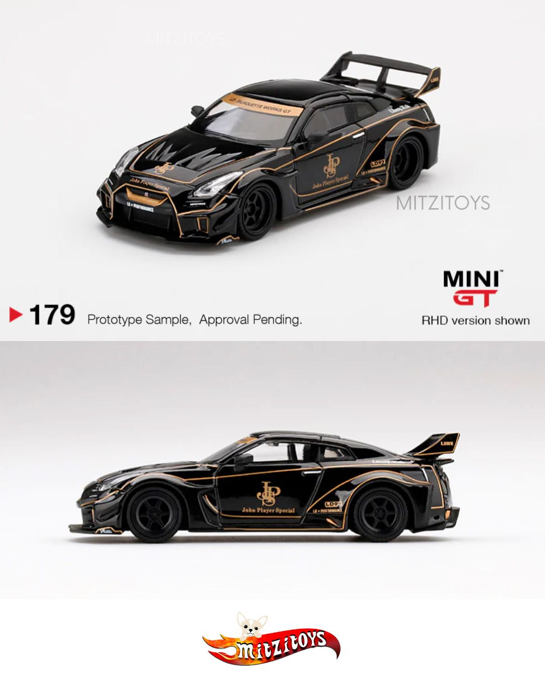 LB-Silhouette WORKS GT Nissan GTR R35 JPS (Nº 179) - USA Exclusive - Mini GT 1:64
