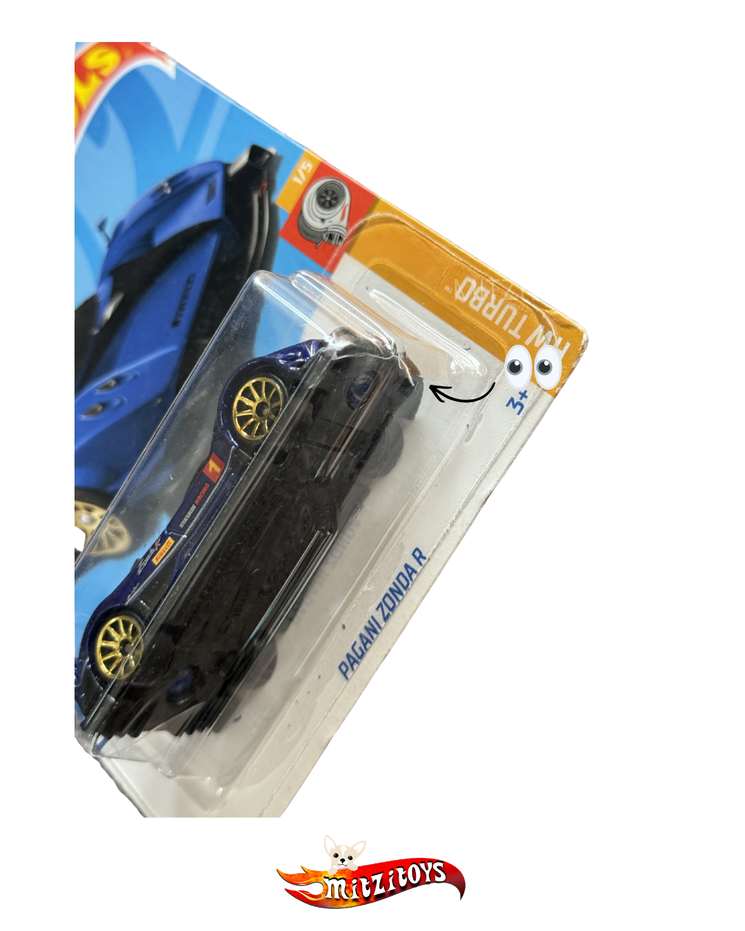 Pagani Zonda R (Azul),Detalle HW Turbo (1/5), Hot Wheels Básico