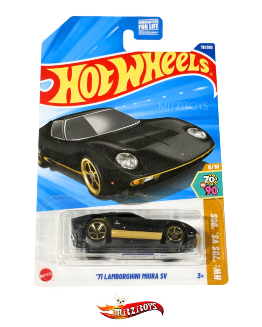 '71 Lamborghini Miura SV Negro, HW: '70s vs. '90s 6/10; Hot Wheels