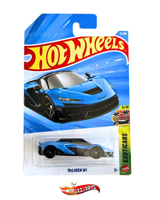 McLaren W1 Azul, HW Exotics 5/10; Hot Wheels Basico