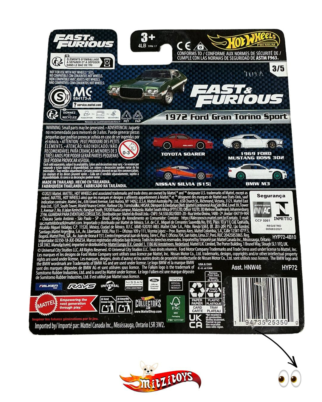 1972 Ford Gran Torino Sport (3/5) - Fast & Furious (Detalle) - Hot Wheels Premium