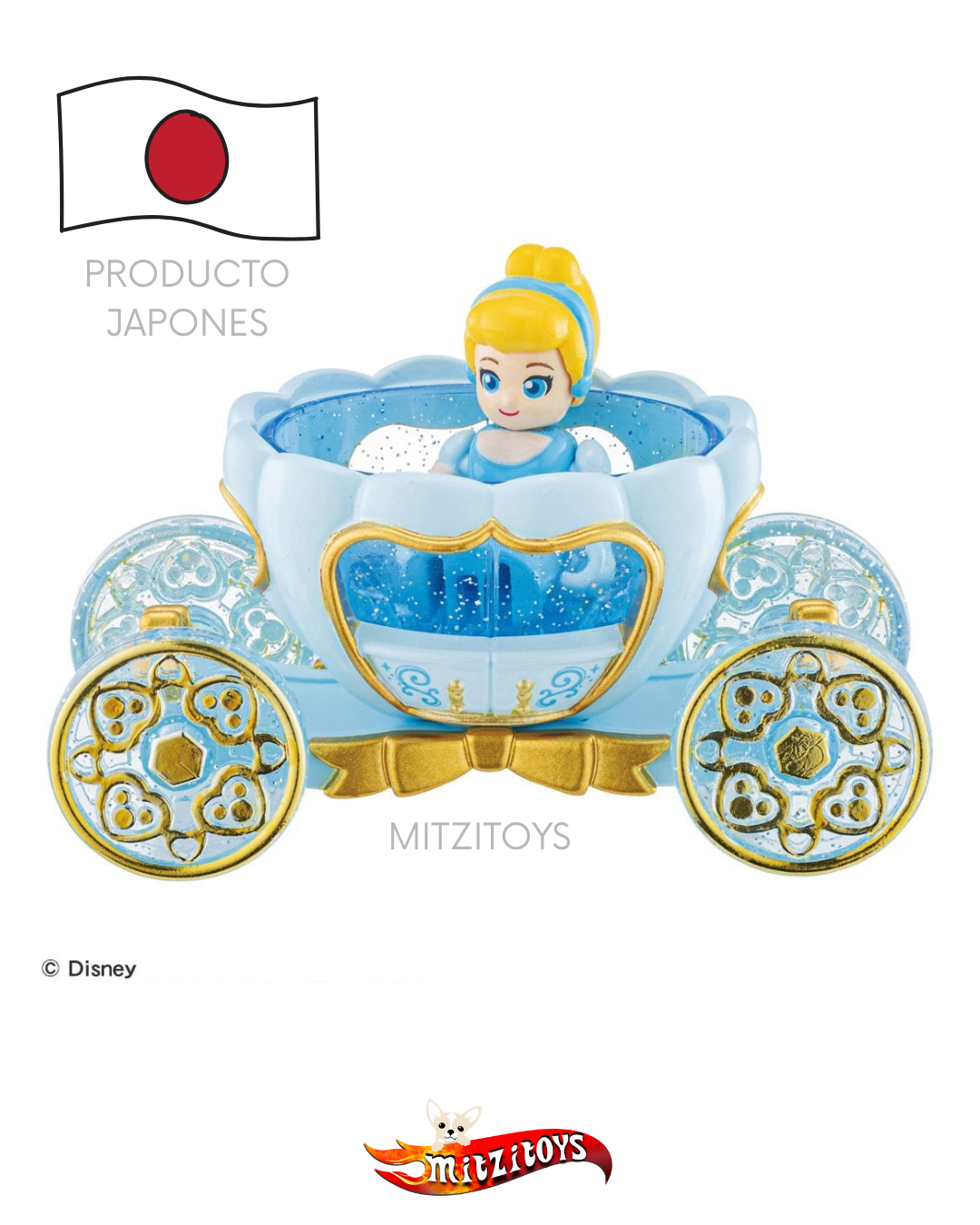 Disney Motors Jewelry Way Potiron Cinderella - Takara Tomy (Dream Tomica No.179)