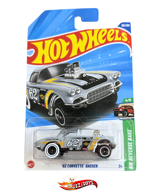'62 Corvette Gasser; Gris; #182/250; HW Reverse Rake (4/5); Hot Wheels Básico