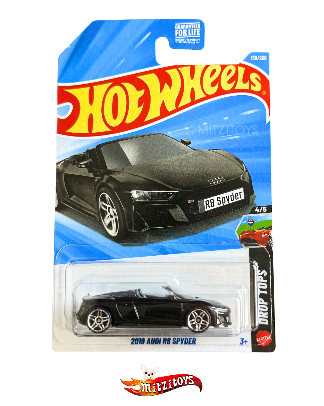 2019 Audi R8 Spyder; Negro; #130/250; Drop Tops (4/5); Hot Wheels Básico