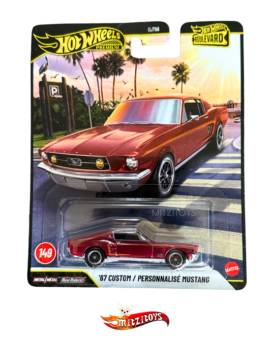 '67 Custom Mustang; Rojo Cereza; #149; Hot Wheels Boulevard; Premium