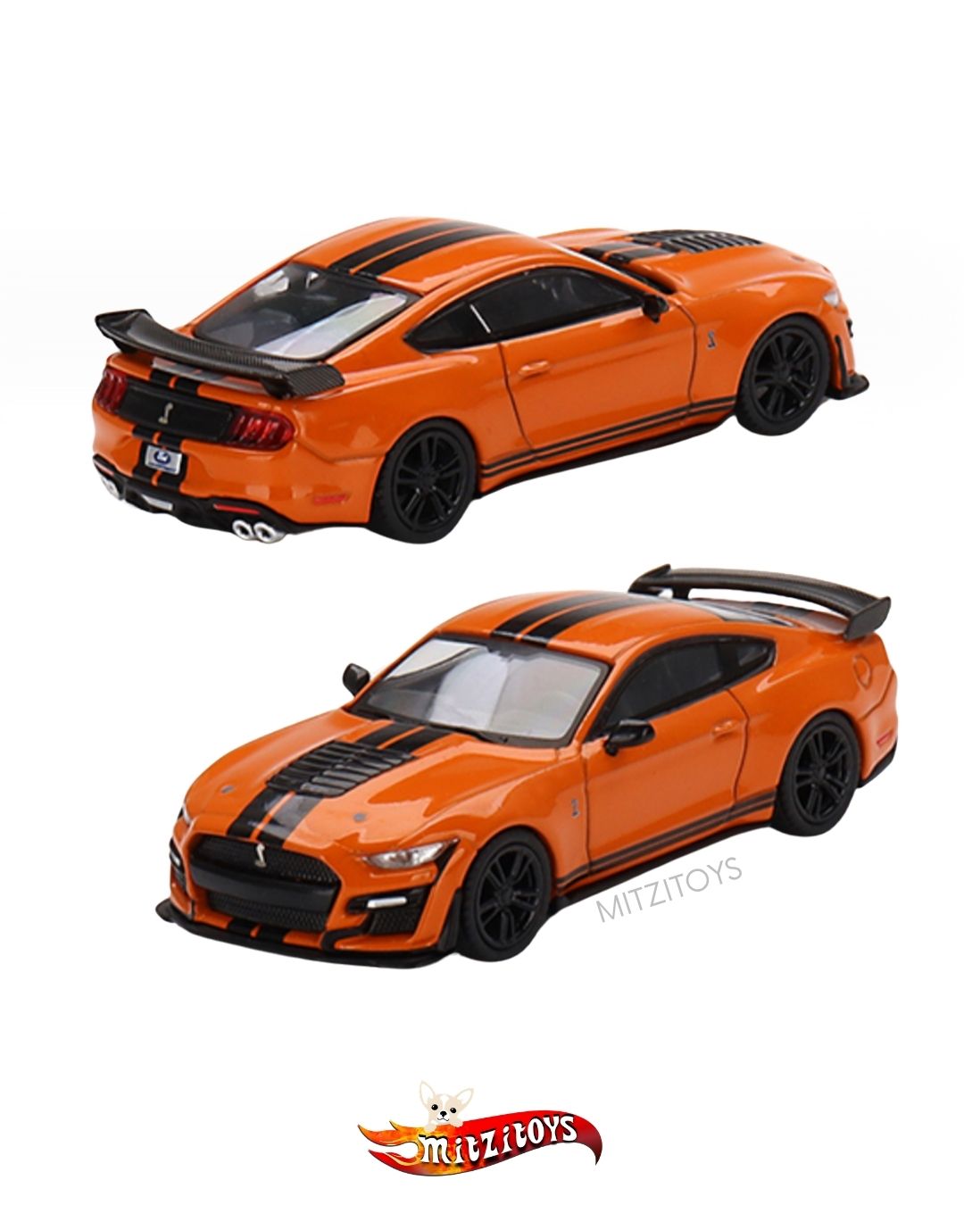 Ford Mustang Shelby GT500 Twister Orange / MiJo Exclusives (Limited 1 of 2400) - Mini GT 1:64