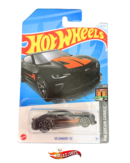 ’18 Camaro SS - Hot Wheels HW Dream Garage (2/5) - Negro con Franjas Naranjas