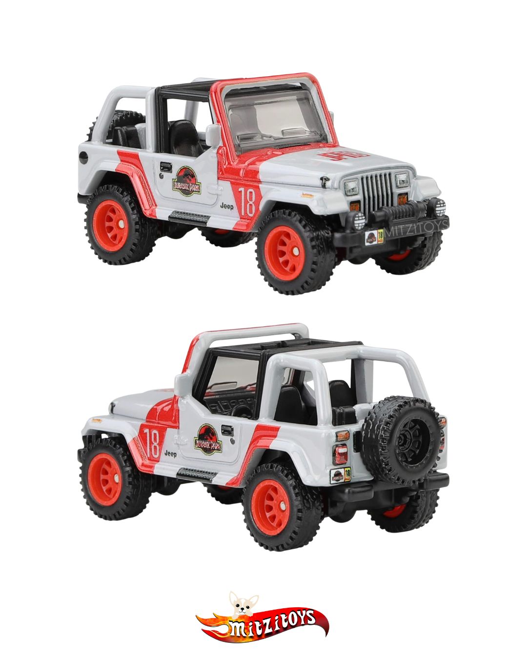 '92 Jeep Wrangler Sahara Jurassic Park / Pop Culture - Hot Wheels Premium