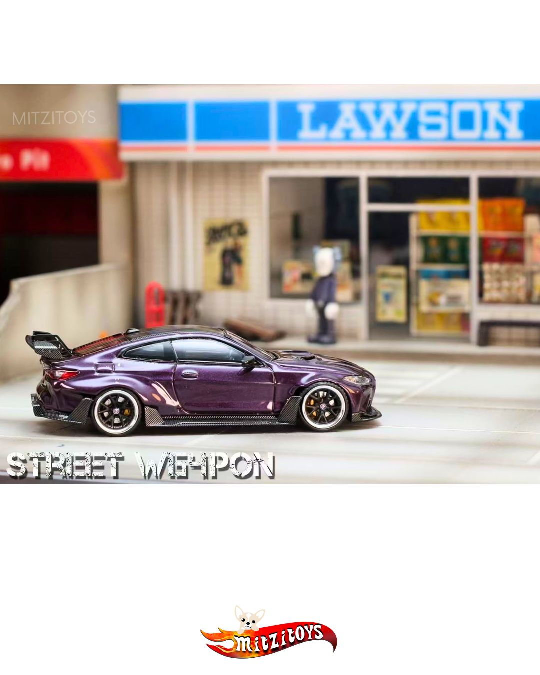 BMW M4 Widebody Purple Metal (G82) / Street Weapon - Street Warrior (Limited Edition) 1:64