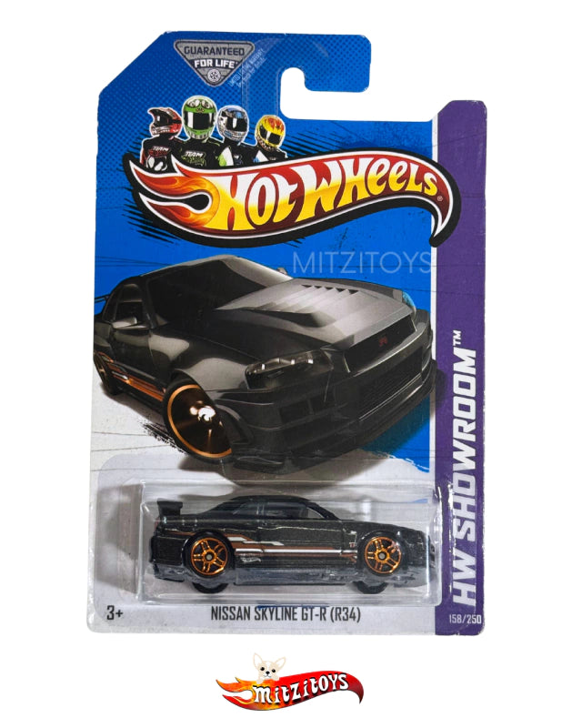 Nissan Skyline GT-R (R34) - Hot Wheels HW Showroom (158/250) - Negro Linea Naranja