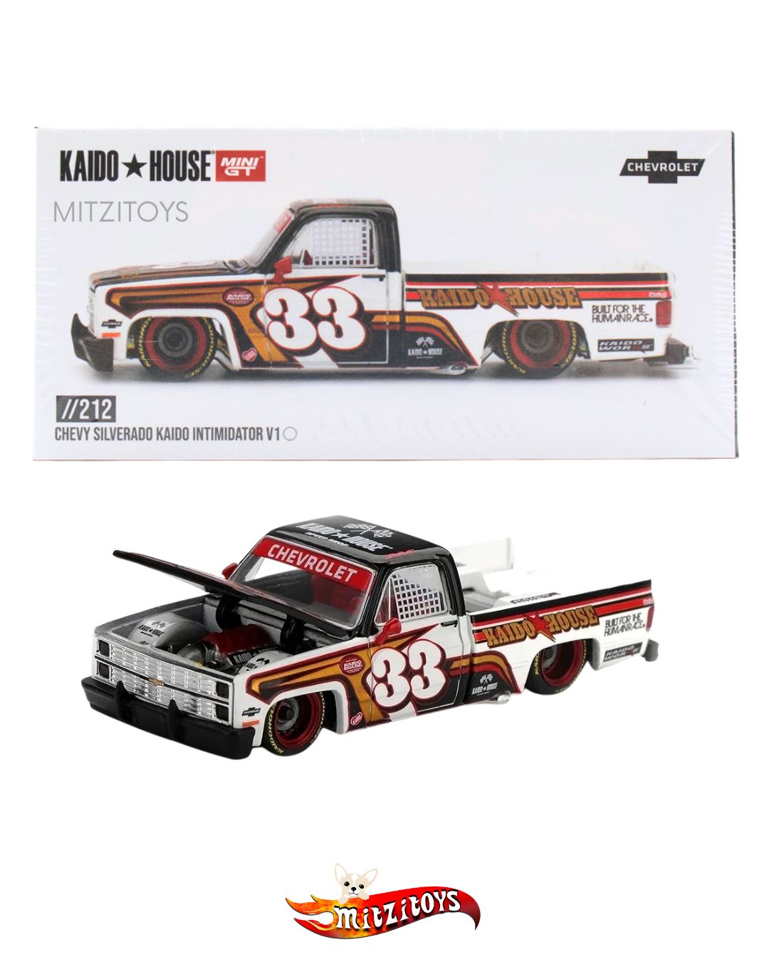 Chevy Silverado Kaido Intimidator V1 //212 - Kaido House x Mini GT 1:64