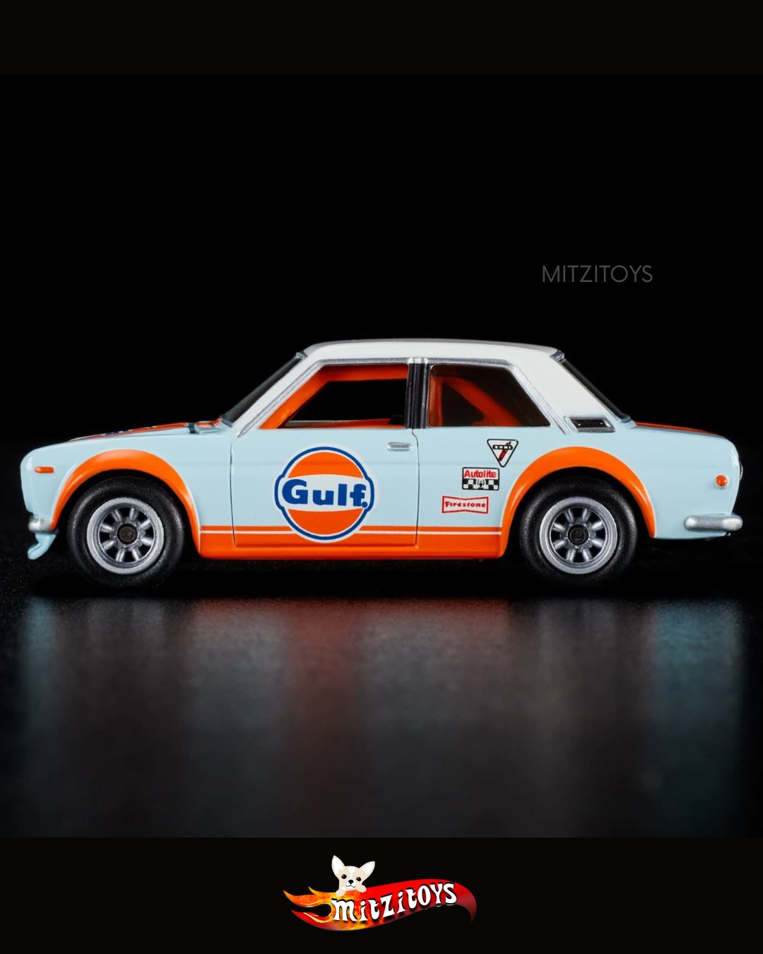 Datsun Bluebird 510 - Hot Wheels RLC (Red Line Club) Exclusive: Gulf Racing