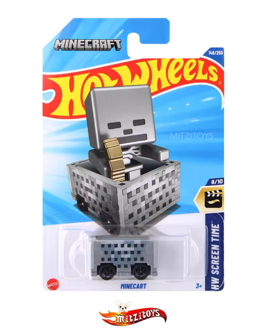 Minecraft Minecart Carro de Mineria Gris - Hot Wheels Basico