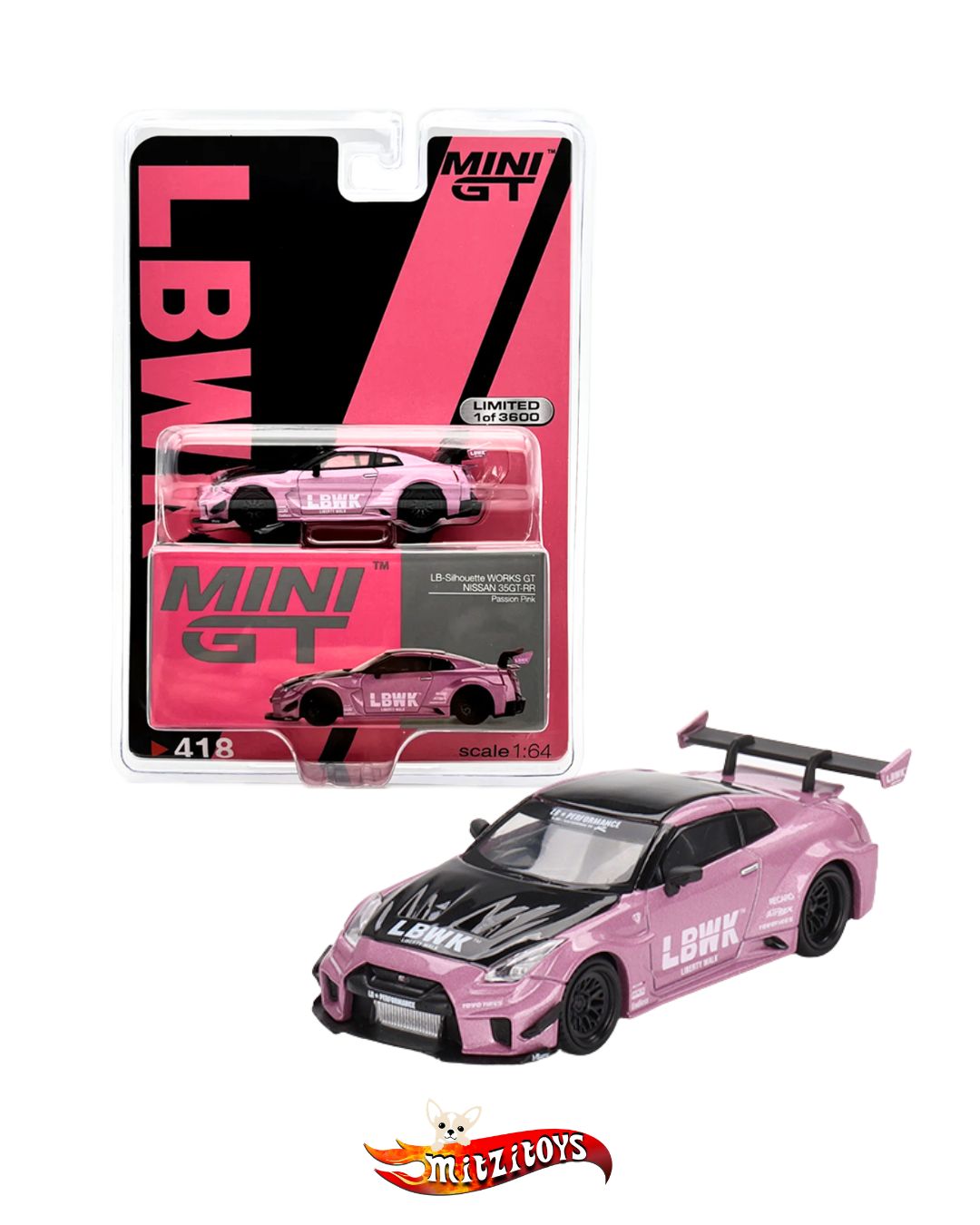 LB-Silhouette WORKS GT Nissan GTR R35(Nº 418) - Passion Pink - Mini GT 1:64
