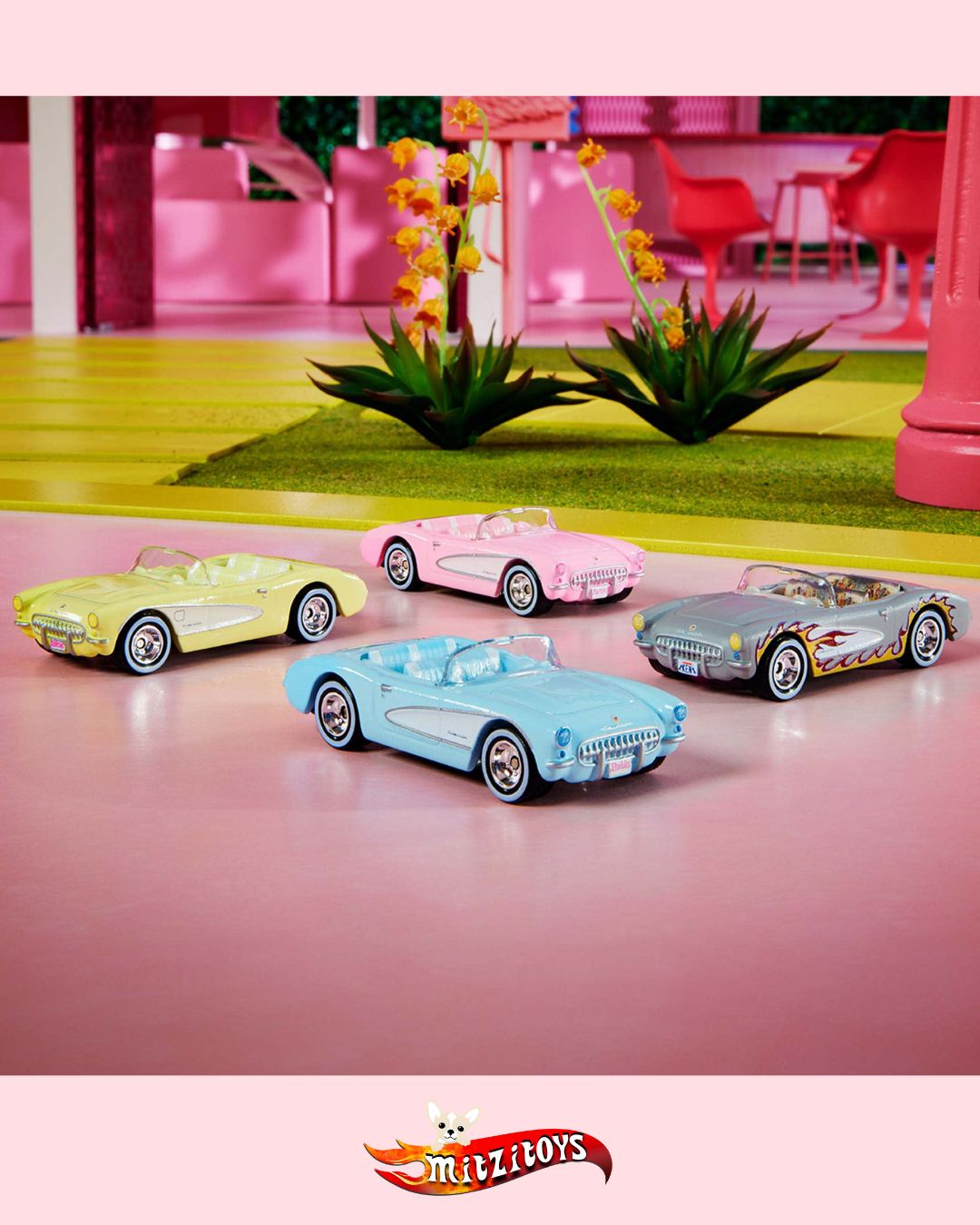 1956 Corvette Collector Set (4-Pack) - Barbie The Movie - Premium
