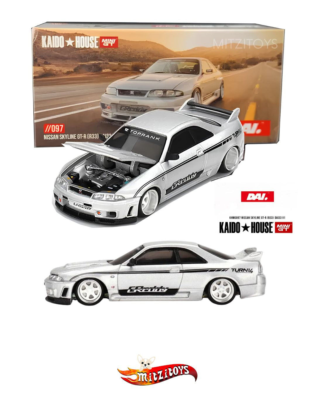 Nissan Skyline GT-R (R33) DAI33 V1 (#097) - Kaido House x MINI GT