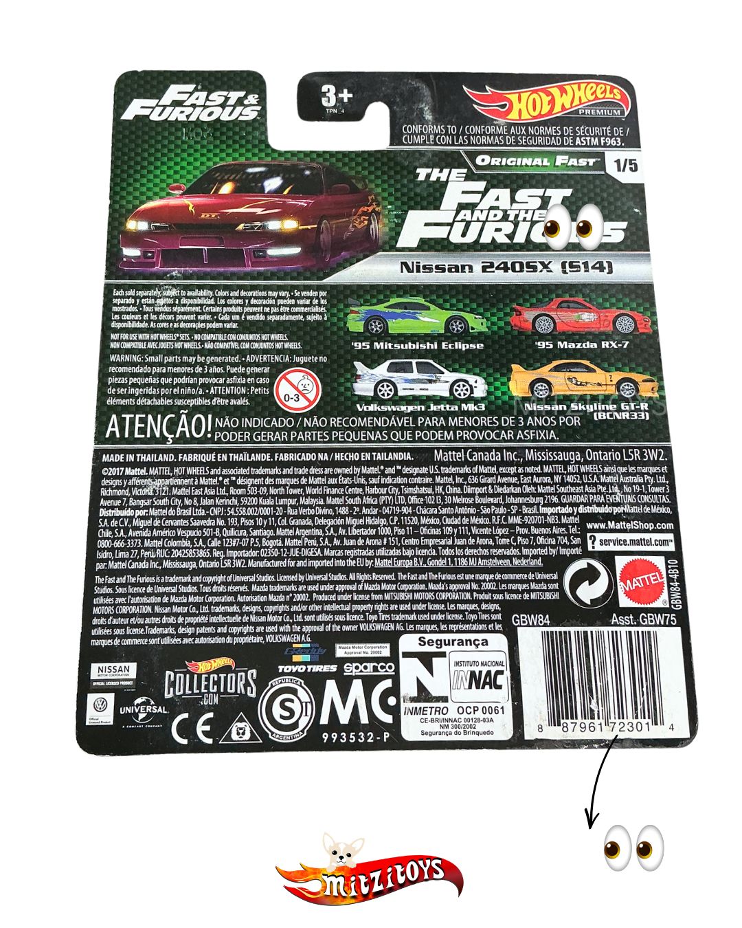 Nissan 240SX (S14) (1/5) - Fast & Furious (Detalle): Original Fast - Hot Wheels Premium